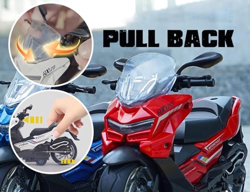 Image of Police Motorcycle Toy - Pull Back Motorcycle Toys, Tiny Gift with Music Lighting, Latte Motorcycles Toy for Kids Boys Age 3-8 Year Old [Multicolor] (PALSAR RX120-Multicolor)