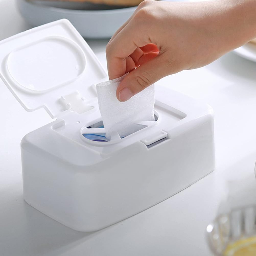 STOBAZA Simple Plastic Wipes Dispenser Box Home Wipes Case Tissue Case Lid Healthy No Odor for Baby Room