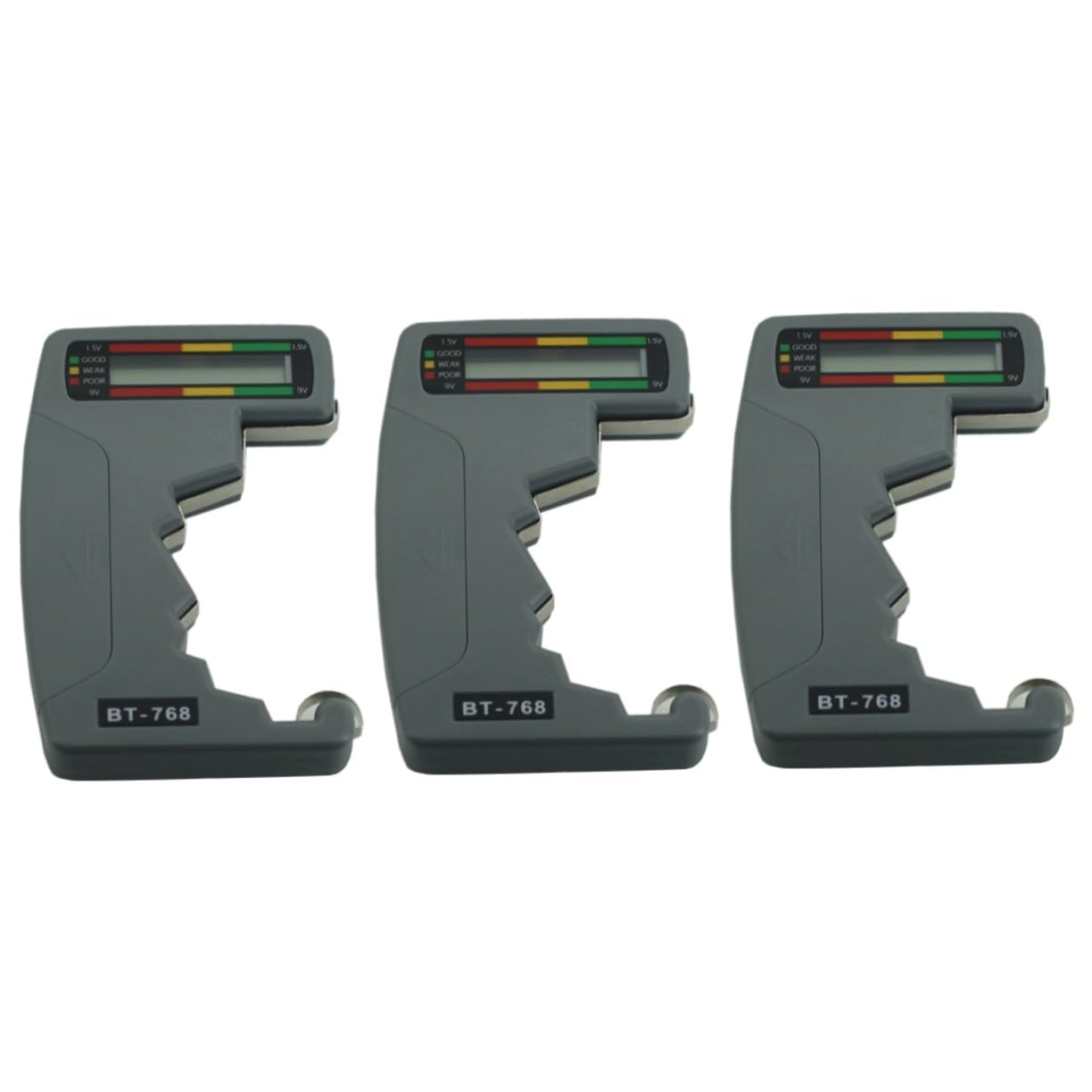 NUOBESTY Battery Tester Dial Type Voltage Checker for Aa AAA Button Cell Batteries Color Coded with Power Level Indicator No Included Grey