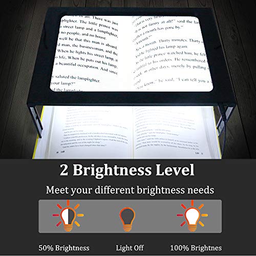 3X Full Page Magnifying Glass for Reading, Hands-Free Large Rectangular Magnifier with LED Lighted, Foldable Desktop Portable Reading Magnifier for Low Vision, Seniors with Aging Eyes - Thumbnail 7