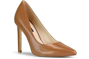 Nine West Tatiana Leather Stiletto Dress Pumps Brown 6.5 Wide (C,D,W)