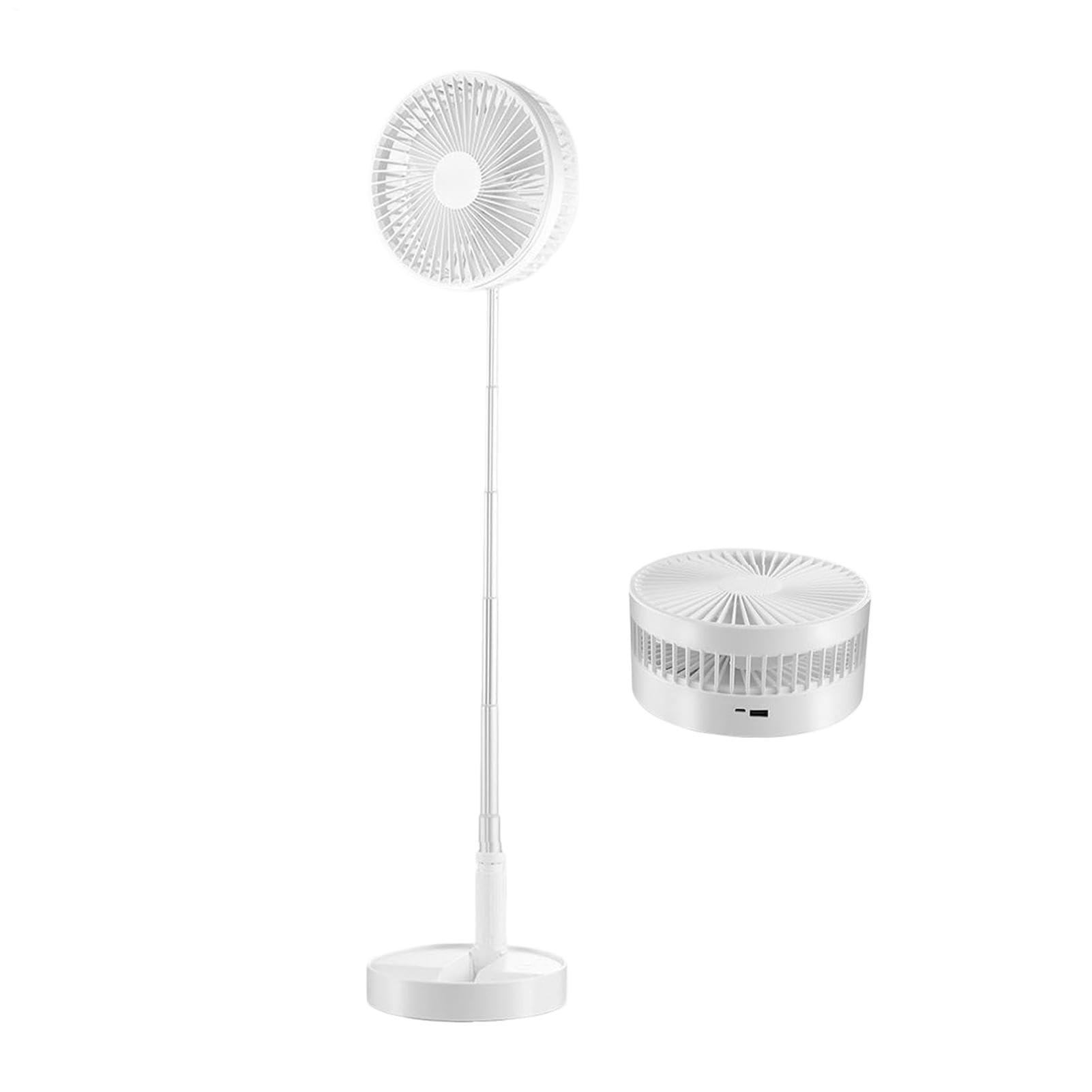 Ventilateur vertical pliable portable avec batterie 7200 mAh et support télescopique silencieux