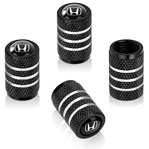 4 Pieces Metal Car Wheel Tire Valve Stem Cover-Auto Valve Stem Caps Suitable for Honda Civic CR-V CRV Accord Pilot LX EX EX-L Touring Styling Decoration Accessories