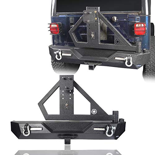 Hooke Road Rear Bumper with Swing Tire Carrier & 2