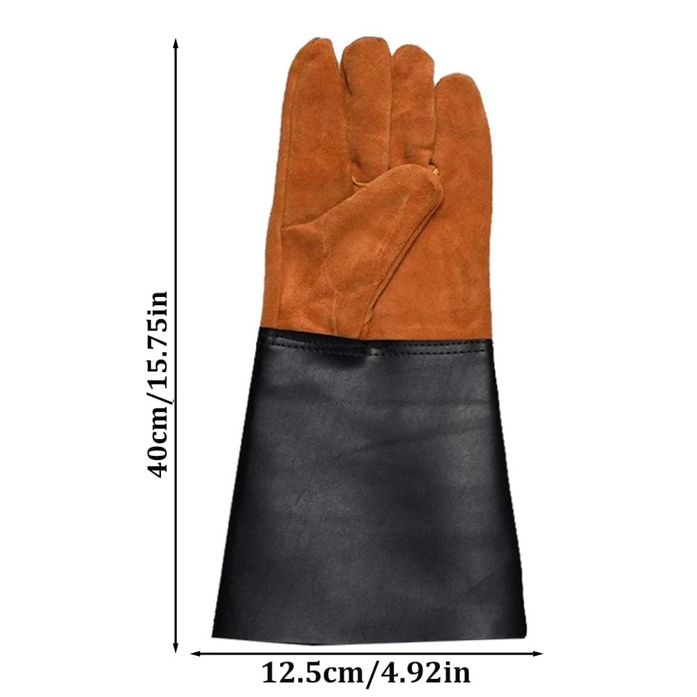 Saldatore Guanti da lavoro Giardinaggio Costruzione Saldatura Protezione di sicurezza professionale Guanto in pelle Resistente all'usura Isolamento termico 1 paio