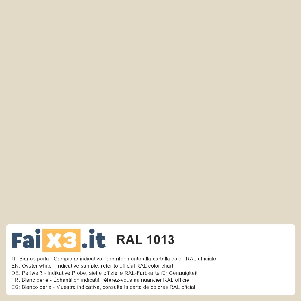 FaiX3.it - Profilo piatto 100x2 mm in alluminio, verniciato RAL 1013 "bianco perla" opaco, lunghezza 2500 mm