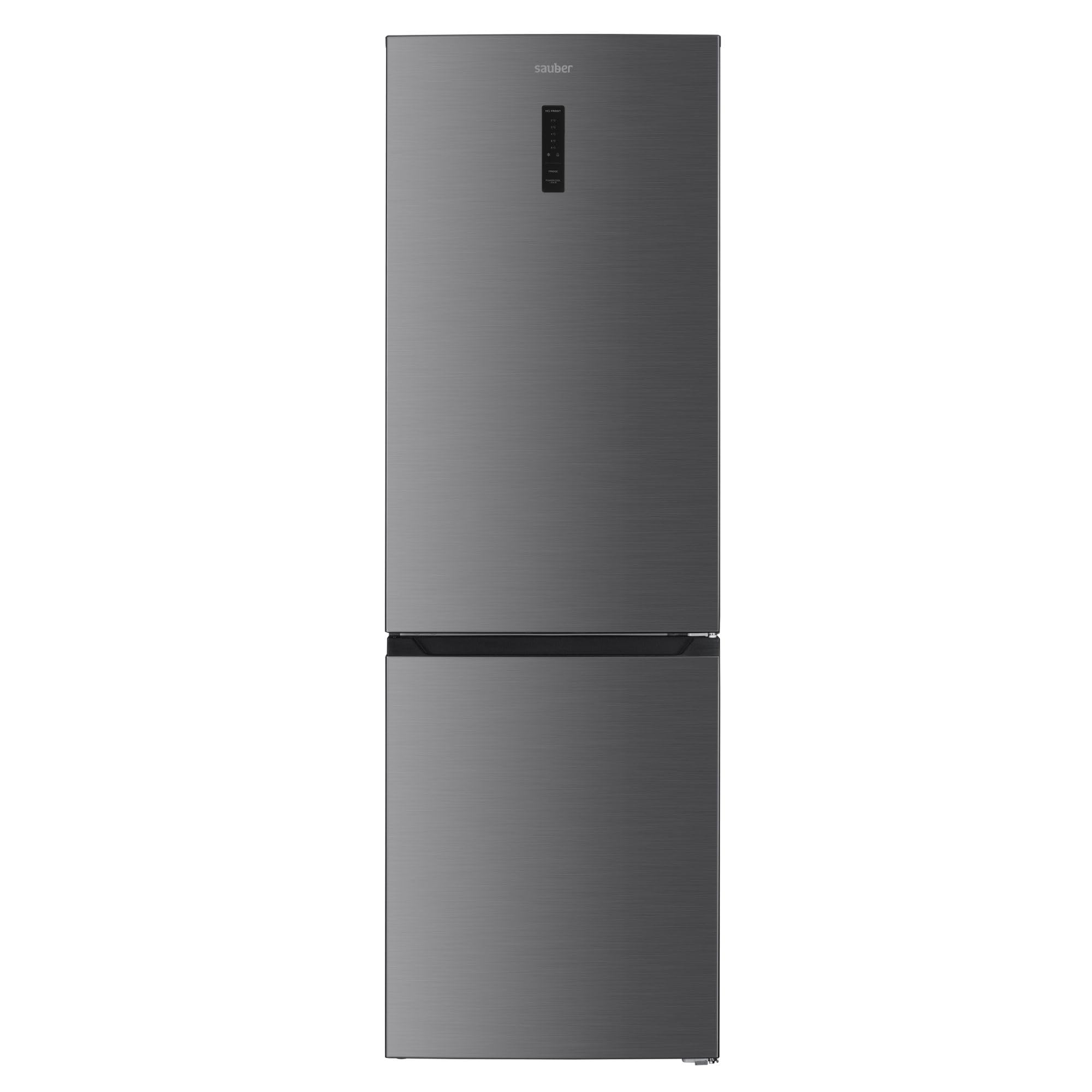 SAUBER, Frigorífico Combi Serie 3-FCD18526XH Tecnología TOTAL NOFROST, Luz LED, E, Puertas Reversibles, INOX, 293 L, 186 x 60cm, DISPLAY,ZeroClearance®, ENTREGA Y RETIRADA USADO DOMICILIO