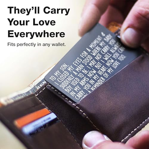 Engraved Wallet Card for Son – Heartfelt Gift from Parents, Birthday, Wedding & Graduation Keepsake, Inspirational Father’s Day Card from Mom & Dad4