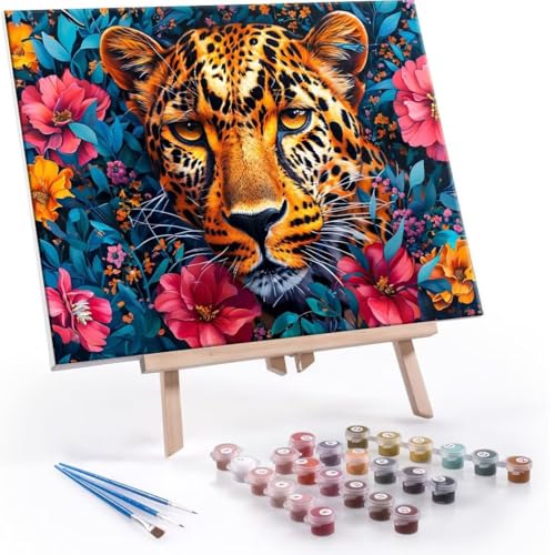 DIY G ԙ qE Paint by Numbers hG Lbg l ʂ肦 q̗phGLoXNtg LoXA[g uVƃANG̋, CeA rO, ւ̃Mtg 40x50cm (t