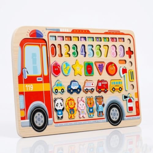 Image of HAPPY HUES Sorting & Stacking Toy- Skills Enhancement Motor Skill Toys for Toddlers /Kid -Magnetic- Capture The Worms Toys | Early Educational-Montessori Toy (Smart Bus)