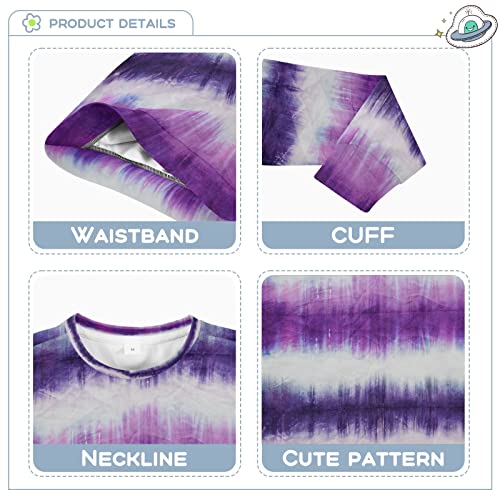 Purple Striped Tie Dye Boy Girl Sweatshirt Toddler Crewneck Pullover Sweater Long Sleeve Fall Winter Clothes3