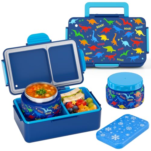 Image of Bento Lunch Box for Kids-3 Compartment Leak Proof Insulated Lunch Container