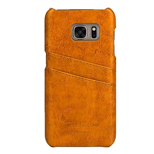 JSLY – Capa rígida de couro com textura de cera de óleo para Galaxy S7 Edge/ G935 com compartimentos