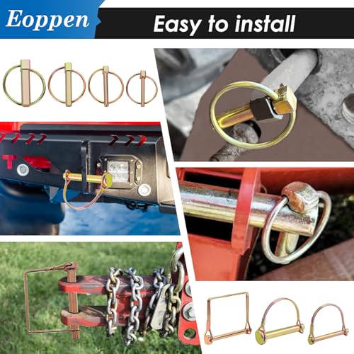 Image of 202Pcs Hitch Pins Clip Pins Linch Pins PTO Pins and Shaft Locking Pins Assortment Kit 5 Styles Tractor Pins Fasteners for Trailers, Tractors, Trucks, Lawn Mower
