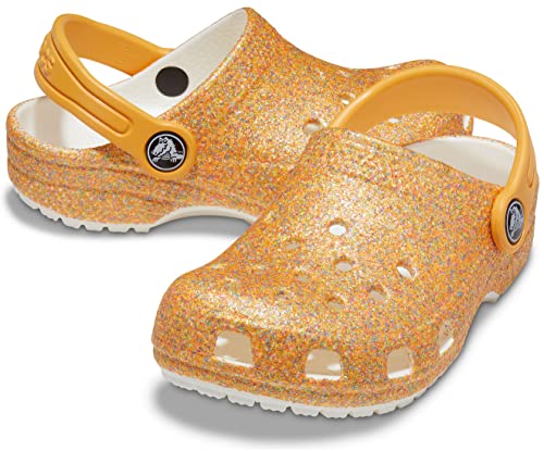Image of Crocs Unisex ClsscGlttrClgK Orange Sorbet Glitter Clog-9 Kids UK (C9) (205441-9BE)
