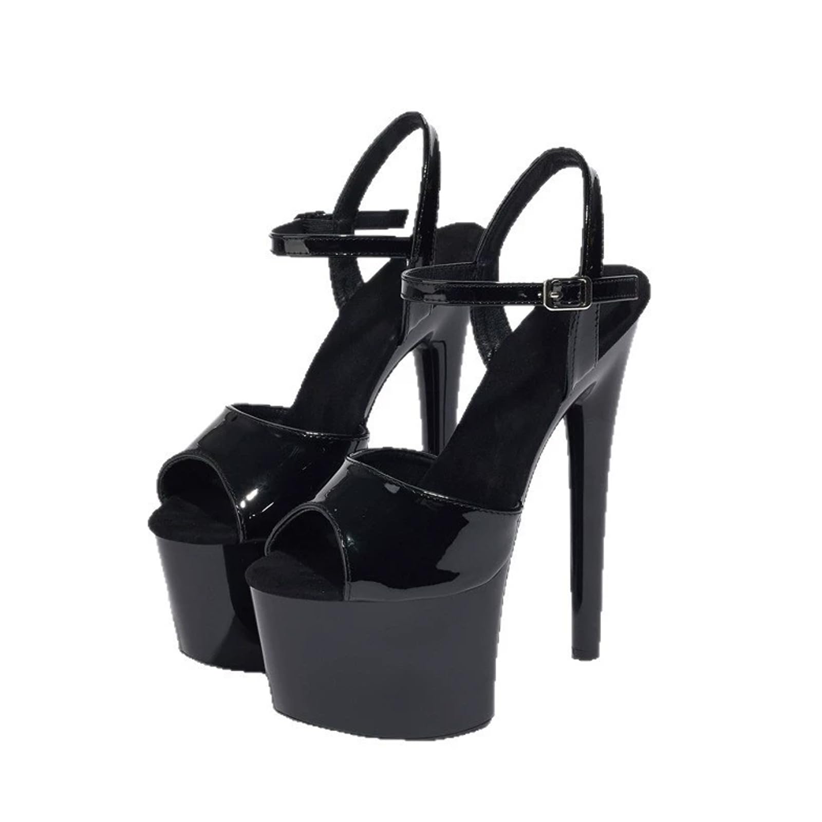 Sandali da Donna con Plateau di Altezza Estrema - Tacchi a Spillo da 17 cm - Scarpe da Festa Sexy Scintillanti per Matrimonio, Serata in Discoteca, Festa Serale