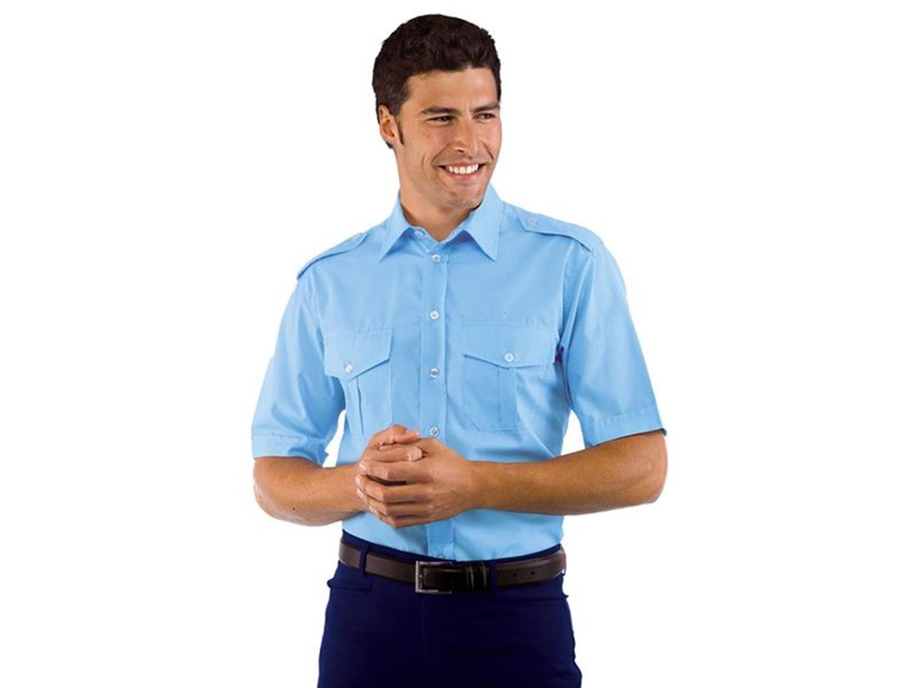 Camicia Uomo Pilota Maniche Corte