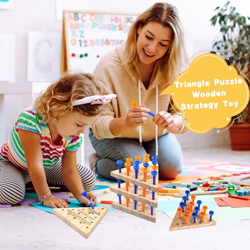 30 packs juego de tablero triangular de madera miniatura 4