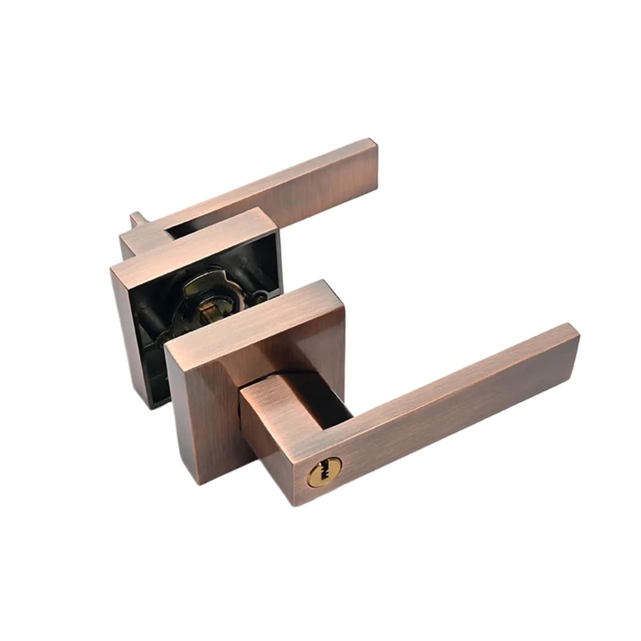 Indoor Bedroom Three Bar Handle Lock Door Lock Handle Lock 1Pcs(Honggu with Key)