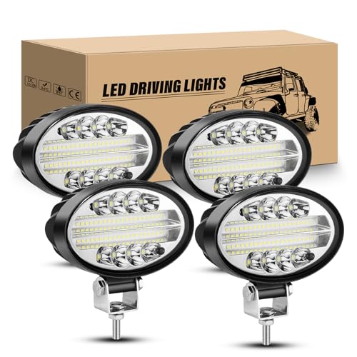 RIGIDON 4 x Phare de Travail LED Ovale, 5.5 Pouces 20W 12V 24V Feux de Travail Projecteur LED Voiture, Lampe de Travail LED pour 4x4 Offroad Camion SUV ATV...