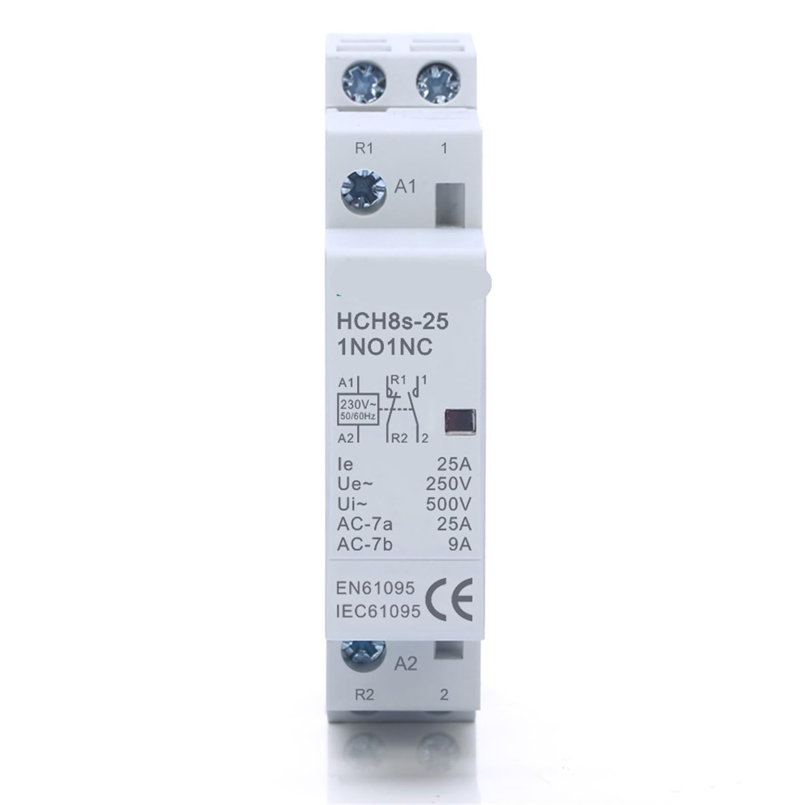 1 Uds HCH8s-25 Contactor Modular 2P 16A 25A 2NO o 2NC 1NO1NC 110V 220V Contactor automático doméstico Tipo de carril Din(25A 1NO1NC AC230V)