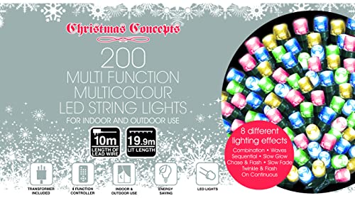 Feux de Chaîne LED 200 Multi Super Brillant multifonctions aux reflets magiques - 7