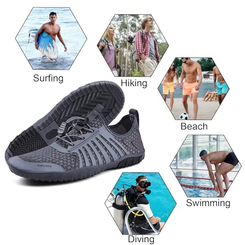 Image of YALOX Water Shoes Men's Women's Swim Shoes Outdoor Beach Barefoot Quick-Dry Aqua Pool Socks Swimming Yoga Surfing Exercise