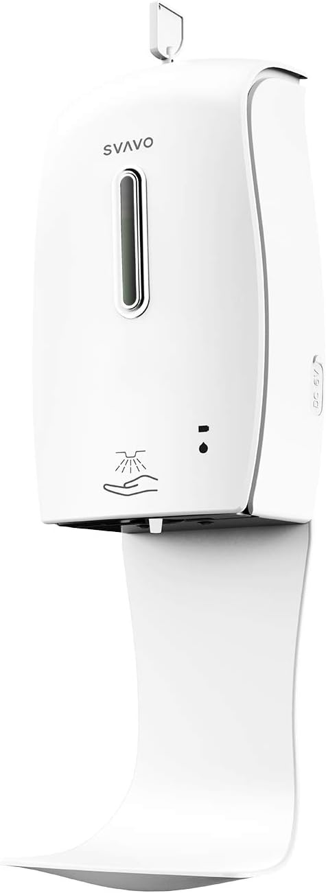 SVAVO Spray Dispenser Wall Mount 21oz/600ml, Automatic Dispenser Touchless Wall Mounted, Auto Sensor Hand Spray Pump for Household Commercial, Bathroom, Kitchen-White