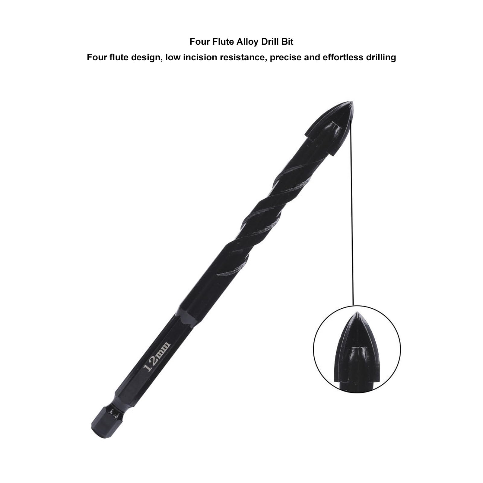 11 Pcs Masonry Drill Bit Set, 5 12mm Hex Shank Carbide Bits for Concrete Glass Brick Tile, Fast Chip Removal, Hardness, Sturdy and Durably