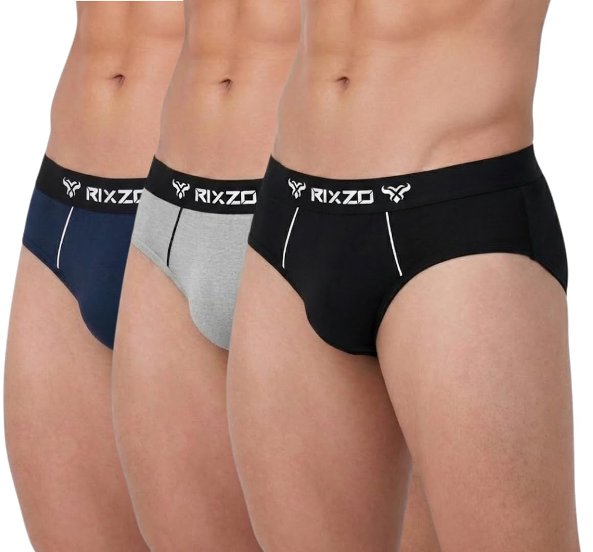 rixzo Men's Cotton Briefs - 100% Cotton (Pack of 3)-picture-17