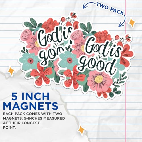Pack 2 imanes decorativos con diseño floral de 5 pulgadas miniatura 3