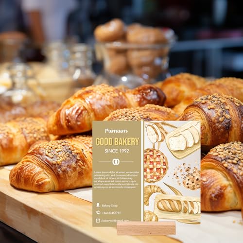 Litimkat 10 Stück Kartenhalter aus Holz für Hochzeiten, Bankette und Partys, Tischnummernhalter aus Buche, Menühalter für Restaurants