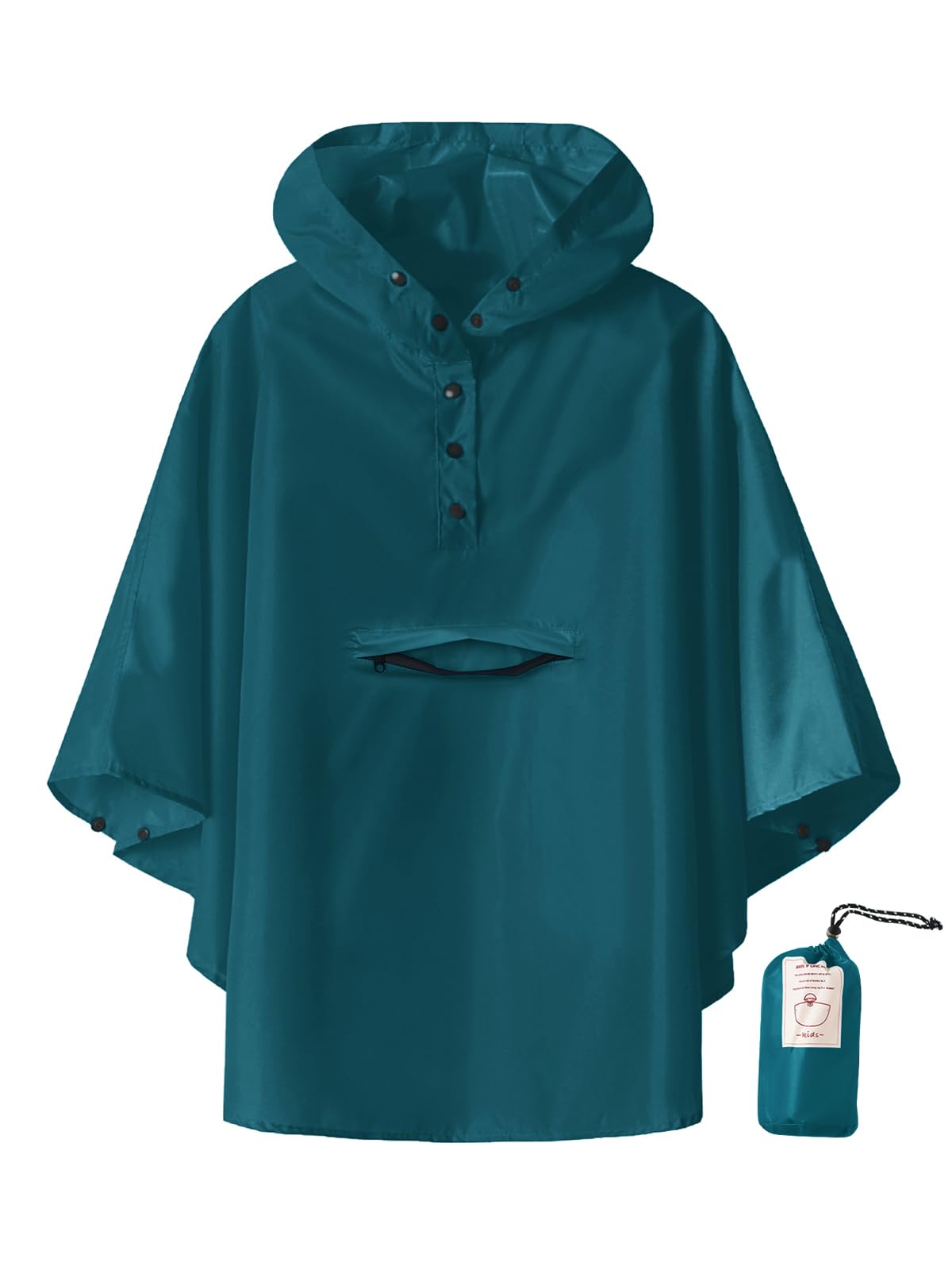 SaphiRose Lightweight Kids Rain Poncho Jacket Waterproof Outwear Rain Coat