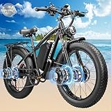 6000W Dual Motor Ebike for Adults 46MPH,210NM Fast Electric Bike,52V 34AH(1768Wh) Up to 105 Miles Long-Range Ebike,24" Fat Tire Dirtbike,Lockable Suspension Electric Bicycle for Off-Road Mountain Snow