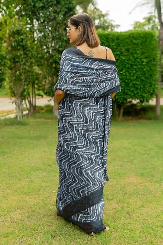 Image of MIRCHI FASHION Saree for Woman Chiffon Shibori Printed | Lightweight Regular Use and Professional Office Sari with Blouse Piece