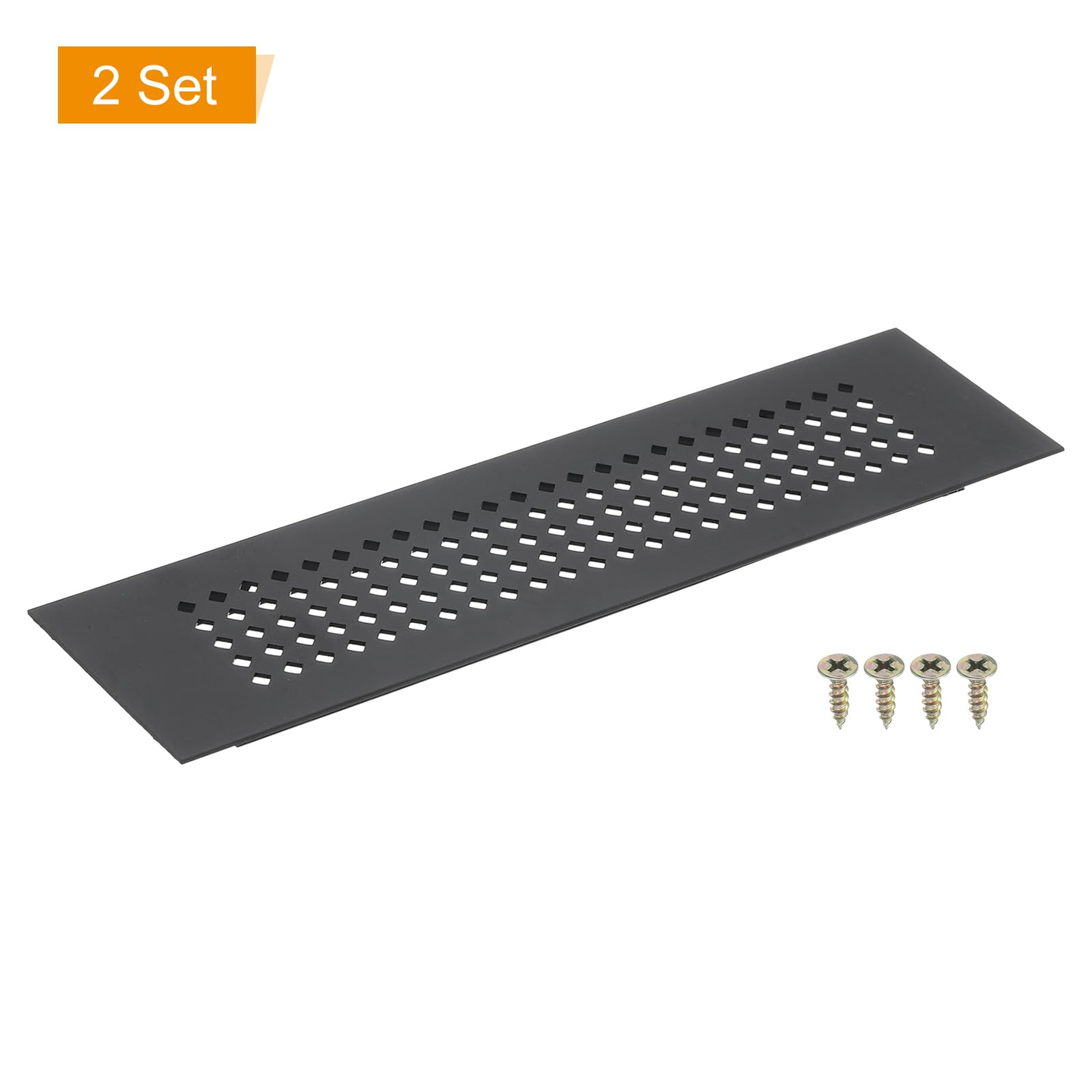 Cast Aluminum Air Return Grill | Size 12" X 24" | Powder Coated Return Vent Covers For Duct | Air Vent Covers For Floors, Walls & Ceiling | Black