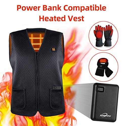 Compact 10000mAh Power Bank for Heated Vests - USB C Charger with LED Display for iPhone and Android