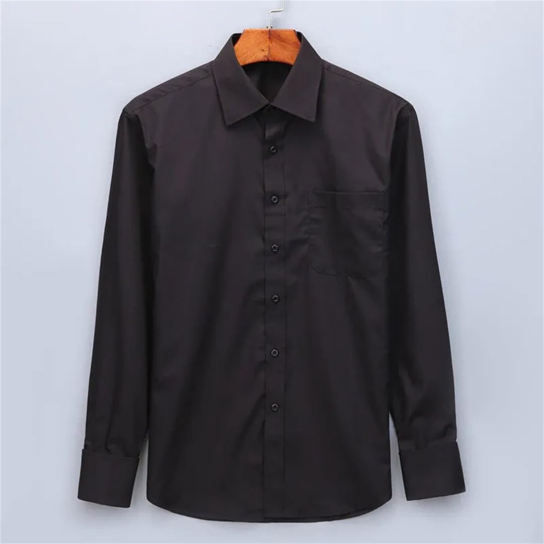 Yeuyyben Nero Francese Gemelli Uomo Business Dress Camicia Manica Lunga Risvolto Uomo Camicia Sociale
