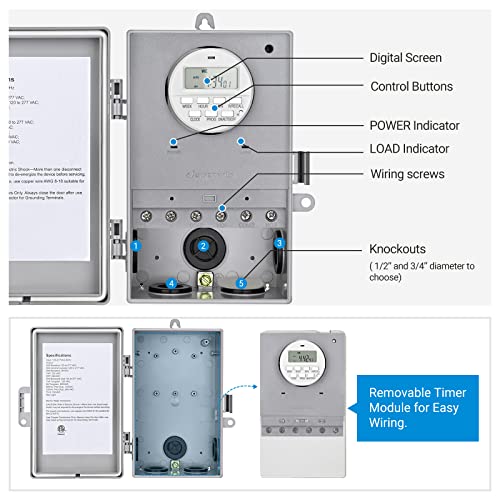 Dewenwils HODT01C Pool Pump Timer, Digital Timer Box thumb #3