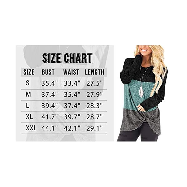SAMPEEL-Womens-Casual-Tunic-Tops-Twist-Knot-Pullover-Shirts SAMPEEL Womens Fall Tops Casual Tees Shirts Autumn Sweaters Tunics Leggings Black L…