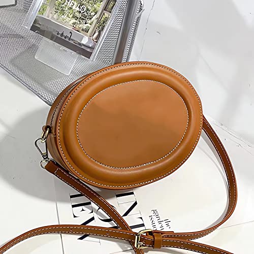 Leather Designer Female Crossbody Bags and Chain Handbags,Women's Purses Quilted Shoulder Round Satchel Bags3