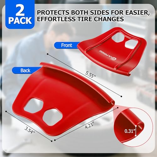 Image of 2 Rim Protectors for Tire Changing, Wheel Rim Guard Kit, Red