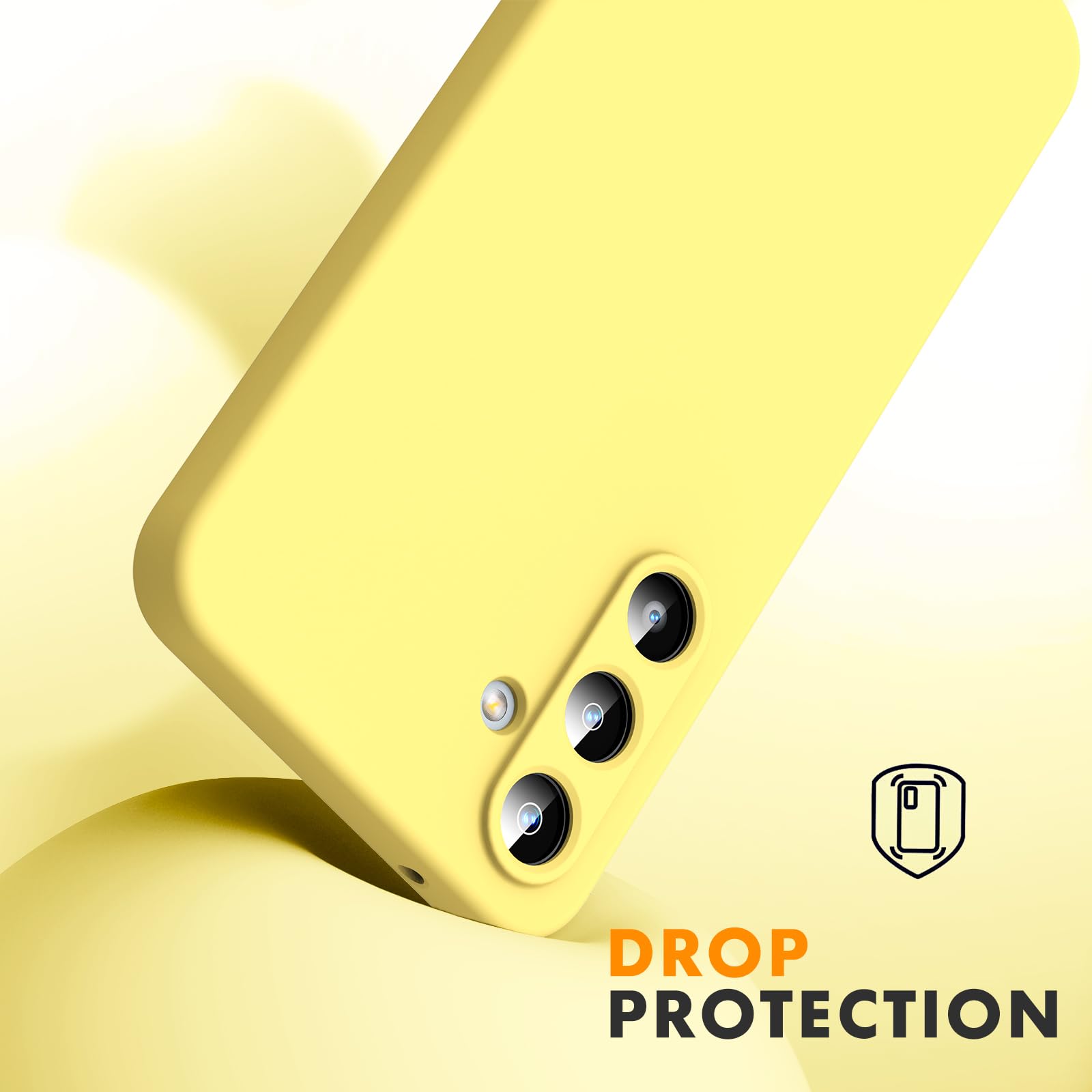 Byvuwiay Cover per Samsung Galaxy A55 5G, Morbida Silicone Liquida TPU Protettivo Ultra Slim Custodia Antiurto, Custodia Compatibile con Samsung Galaxy A55 5G - Giallo