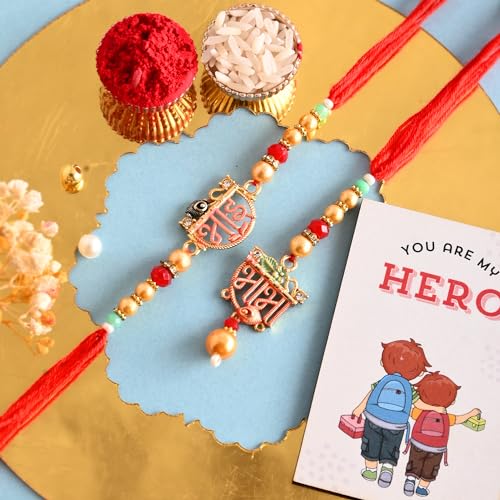 Ascension 1 Pair of Couple Rakhi for Bhaiya Bhabhi Raksha Bandhan Rakhi Set for Brother Sister Couple Rakhi with You are My Hero Fridge Magnet & Roli Tilak (B0D76KHNKP) Amazon Price History, Amazon Price Tracker