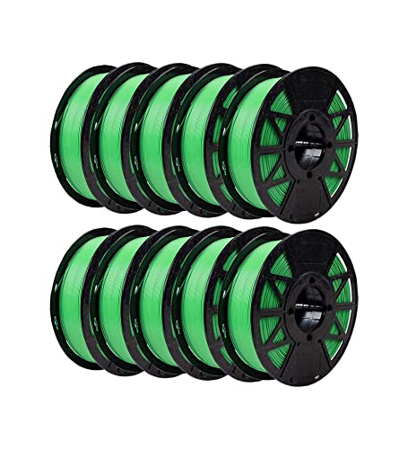 Image of Tesseract Premium PLA + 1.75mm 3D Printing Filament | Dimensional Accuracy + /- 0.03mm | Compatible with Most FDM Printers | 1 KG 3D Printer Filament - PLA Green (Quantity 10)