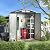 MistMo 5X3X6.3FT Vertical Outdoor Steel Storage Shed with Double Lockable Doors and Frame Floor (No Wood/Other Boards), Compact Bike Shed for Garden,Garbage Can,Tool Storage, Chicken Coop
