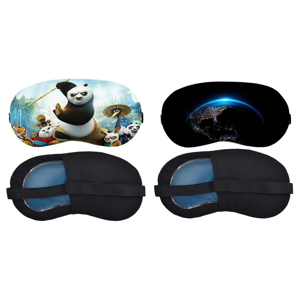 Aoxeria Kung Fu Panda, Blue Earth Horizon Sleeping Eye Mask Combo, Soft Comfortable Light-Blocking Eye Cover for Women, Men & Kids, Reusable Blindfold for Night Sleep, Nap, Travel, Flight (Pack of 2)-image-20