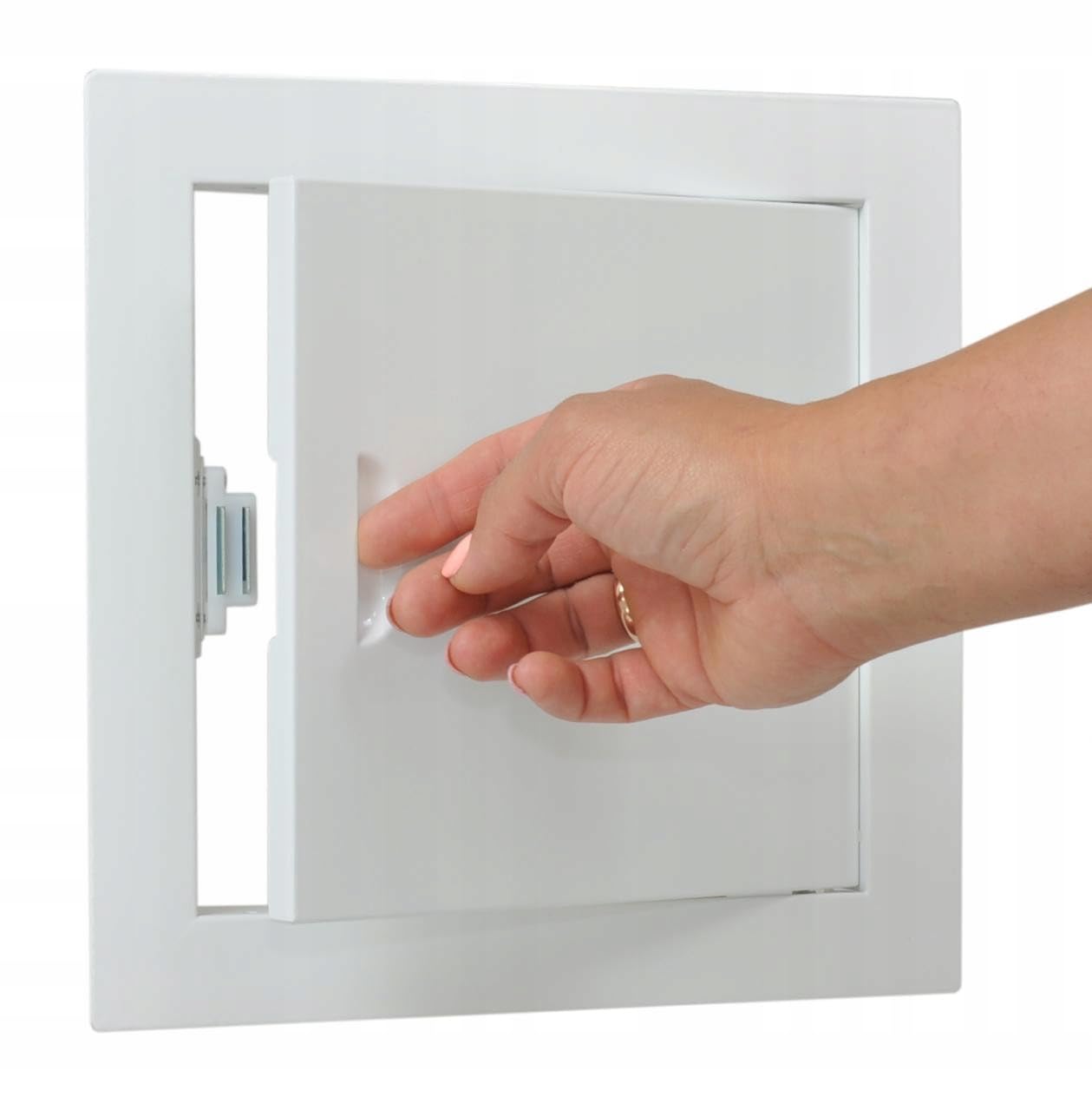 SYSTERM Puerta de inspección de acero para inspección y cobertura, cierre magnético, color blanco, tamaño a elegir (1, blanco, 30 x 50)