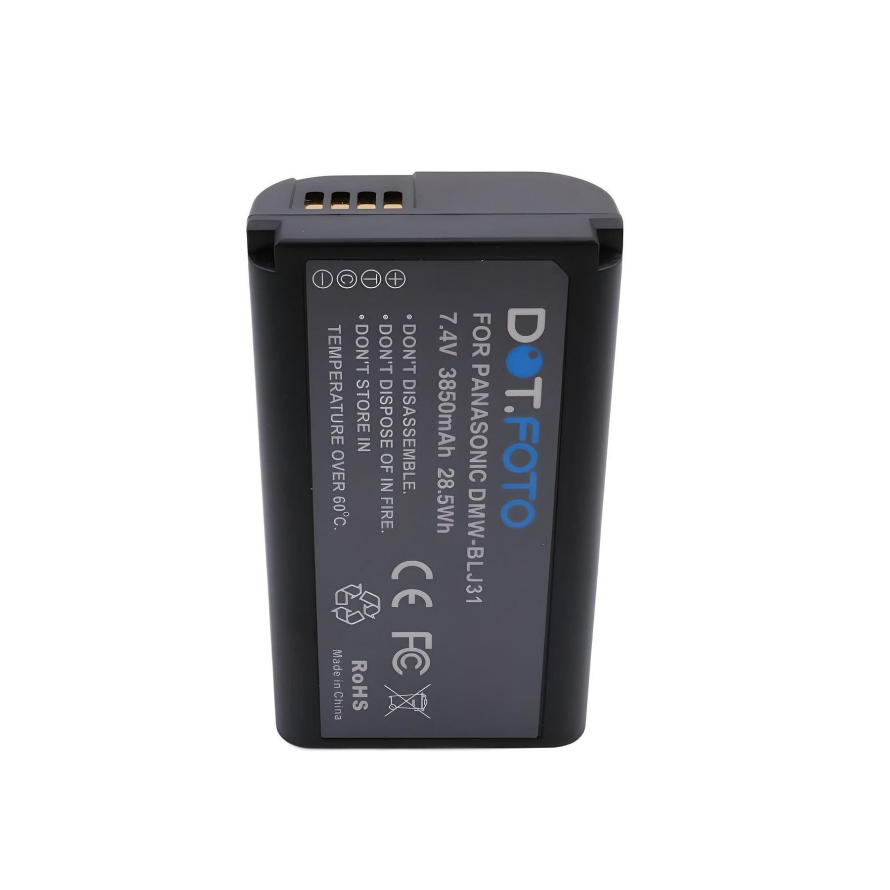 2 x Dot.Foto DMW-BLJ31 Premium Alta Capacità 7.4v / 3850mAh Batteria Ricaricabile per Panasonic Lumix DC-S1, DC-S1R
