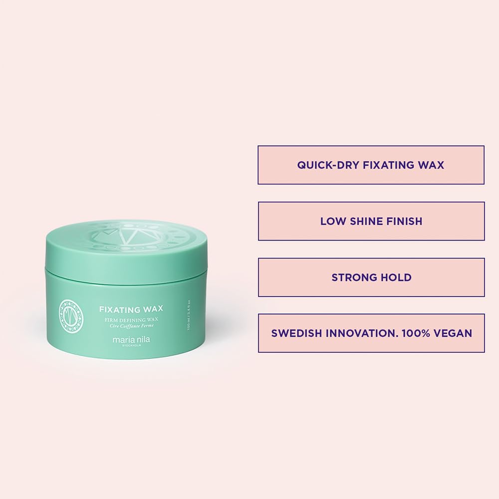 Maria Nila Fixating Wax 100 ml, 4/5 Fixierung, matt und wenig Glanz, langanhaltender Halt, für kurzes Haar, 100% vegan